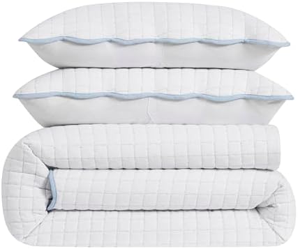WDCOZY Blue Edge Cal King Quilt Bedding Set 1
