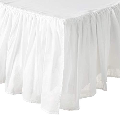 Greenland Home - GL-1107FBSF Cotton Voile Dust Ruffle 15-inch L White