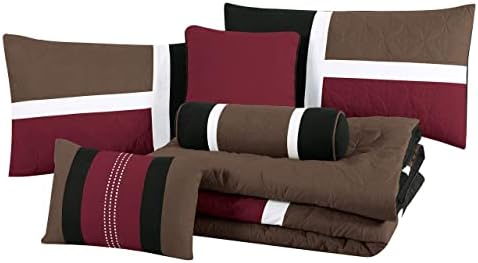 Chezmoi Collection Upland 7-Piece Quilted Comforter Set King