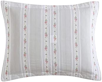 Laura Ashley Twin Quilt Set - Melany Pink Reversible Cotton Bedding