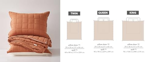Cotton Quilt Bed Spreads 3-Piece Set Queen Burnt Orange