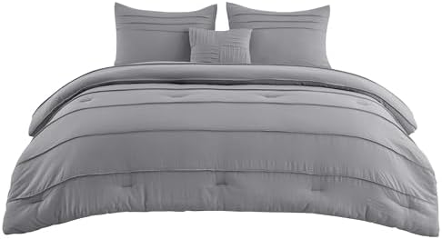 Bedsure Full Comforter Set - 4 Piece Grey Boho Bedding 1
