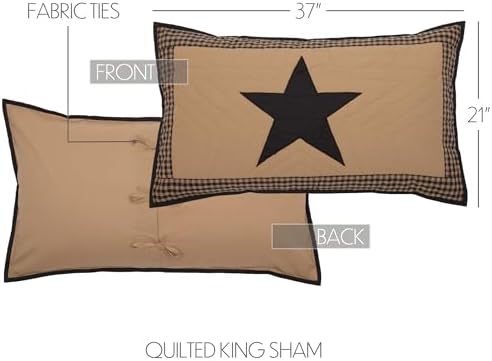 VHC Brands Black Check Star Quilt Set 5 Piece