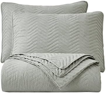 Chezmoi Weaver 3-Piece King Quilt Set in Gray
