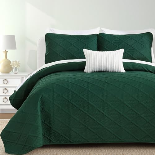 Yiran Emerald Green Cal King Quilt Set