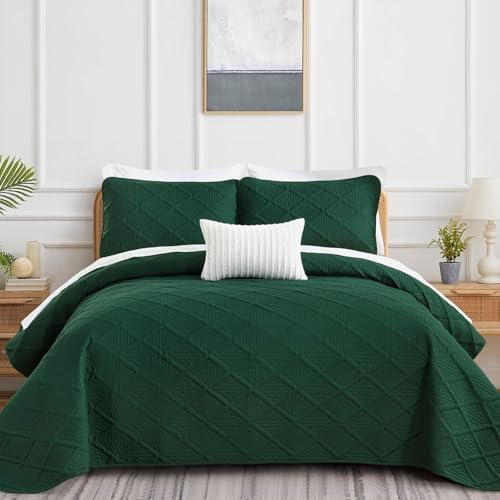 Yiran Emerald Green Cal King Quilt Set