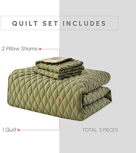 Elegant Comfort Reversible Quilt Set 3-Piece