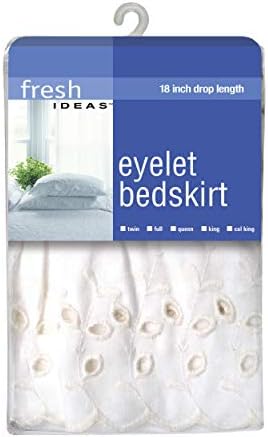 FRESH IDEAS Ruffled Eyelet Bed Skirt 18 Drop Twin White
