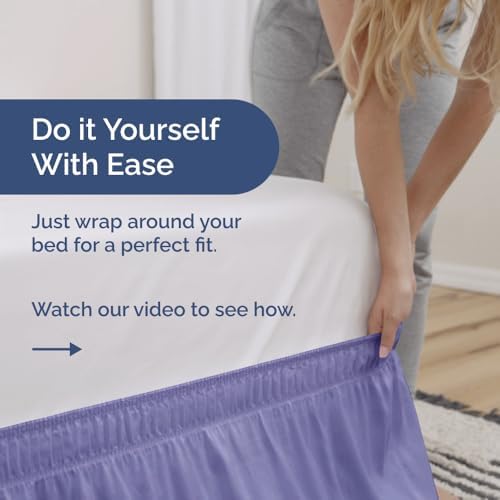 CGK Unlimited Wrap Around Dust Ruffle Bed Skirt 2 Pillowcases - Lavender