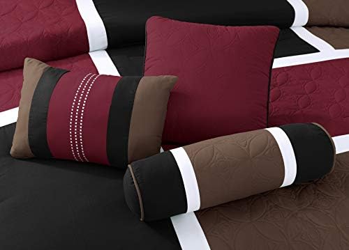 Chezmoi Collection Upland 7-Piece Quilted Comforter Set King