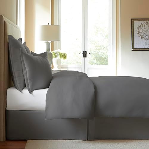 FRESH IDEAS Cotton Bed Skirt 15 Drop Silver King