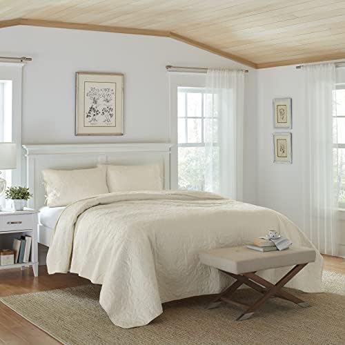 Laura Ashley Felicity Quilt Set King Ivory
