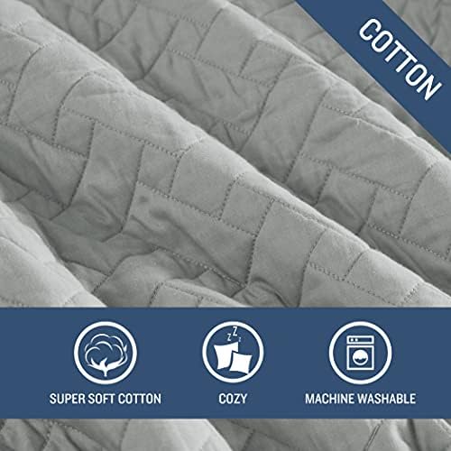 Tommy Bahama Chevron Quilt Set Twin Pelican Gray