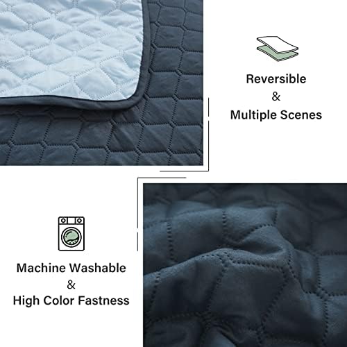 Exclusivo Mezcla California King Quilt Set with Pillow Shams - Navy Blue 112x104