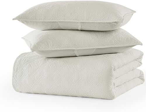WDCOZY Beige Cotton Quilt Bedding Set