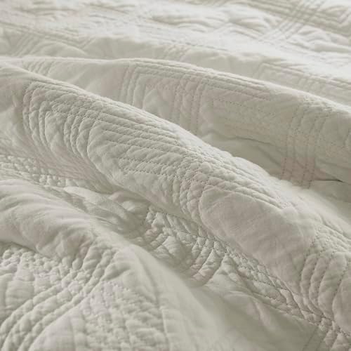 WDCOZY Beige Cotton Quilt Bedding Set