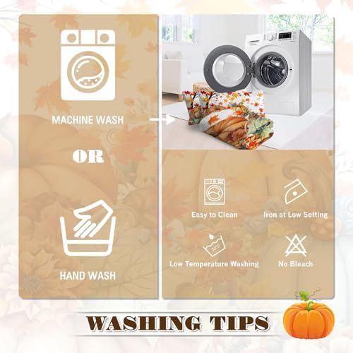 BlessLiving 3-Piece Pumpkin Quilt Set with Pillowcases