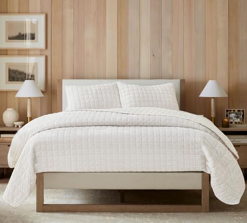 Velvet Quilt Oversized King Size 120x128 Cream White