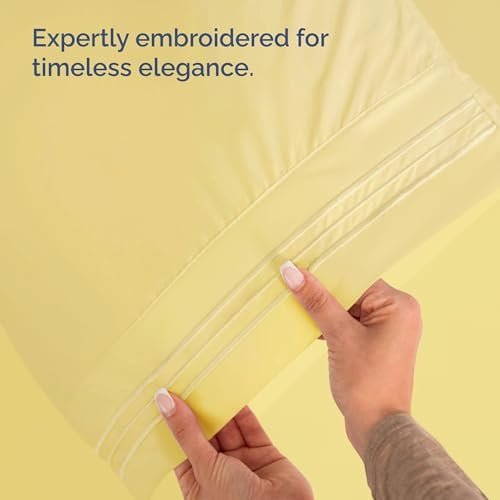 Wrap Around Dust Ruffle Bed Skirt 2 Pillowcases Bundle - Yellow
