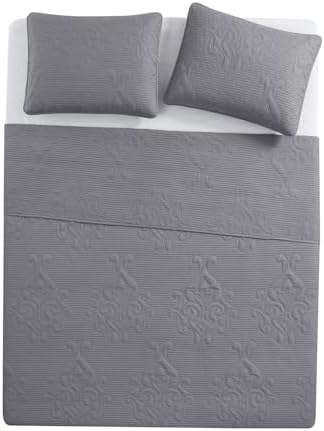 VCNY Home - Quilt Set 3-Piece FullQueen Solomun Grey
