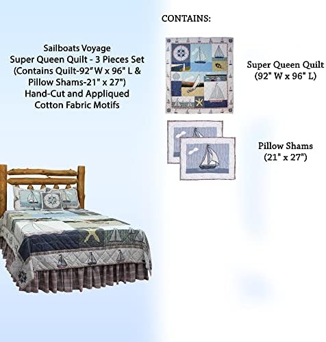 Patch Magic Sailboats Voyage Super Queen Quilt Set