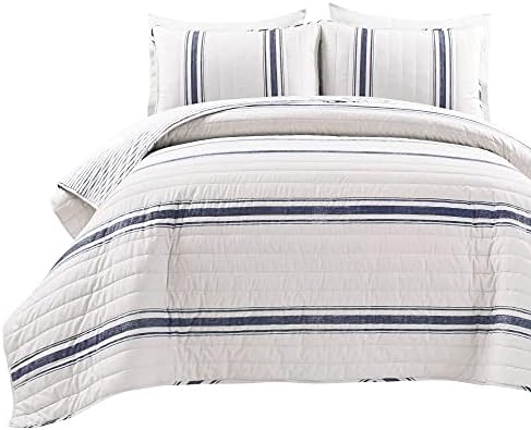 Lush Decor Farmhouse Stripe Reversible Quilt Set - KingCalifornia King
