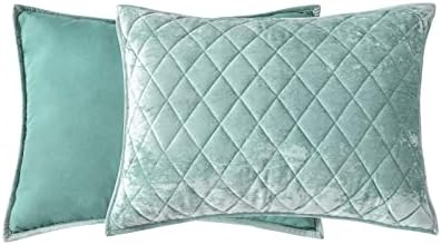 Fredsure Distressed Velvet Quilt Set - Sage Green King 3 Piece
