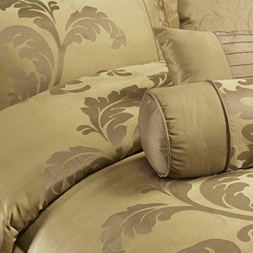 Chezmoi Collection 7-Piece Comforter Set California King Gold
