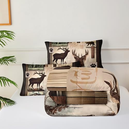Black Deer Comforter Set Full Size with 2 Pillow Cases