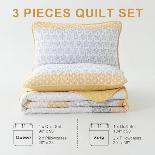 WONGS BEDDING Boho Stripe Quilt Set 3 Piece Full Size