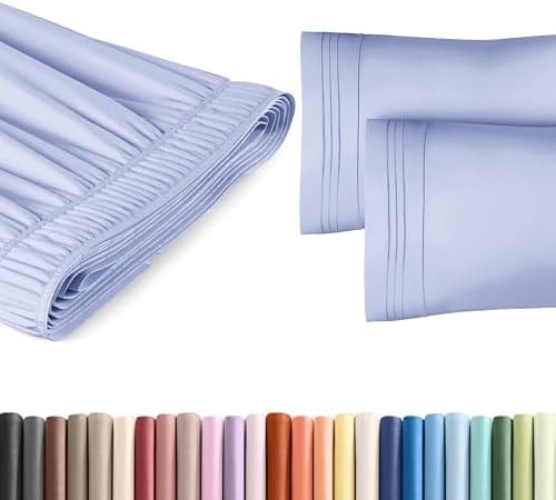 CGK Unlimited Wrap Around Dust Ruffle Bed Skirt 2 Pillowcases - Lavender