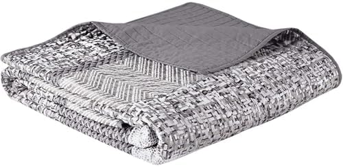 Madison Park King Quilt Set with Glitter Accent Chevron GreyTaupe