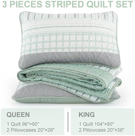 DJY Striped Quilt Set King Size