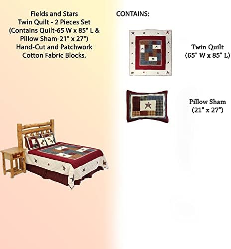 Patch Magic Fields and Stars Twin Quilt Set