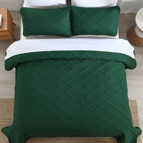 Yiran Emerald Green Cal King Quilt Set