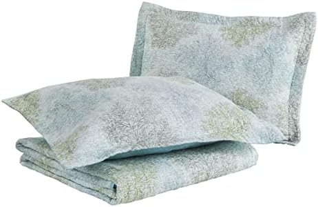 Laura Ashley King Quilt Set with Shams Saltwater Blue