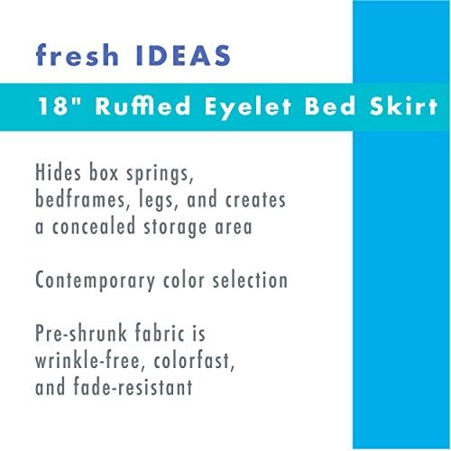 FRESH IDEAS Ruffled Eyelet Bed Skirt 18 Drop Twin White