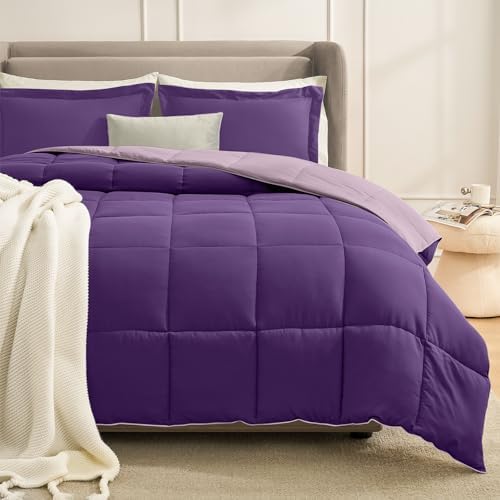 Homelike Moment California King Comforter Set Purple