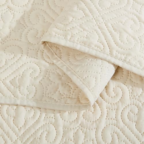 HLCME Lorenzo 3-Piece King Quilt Set Beige
