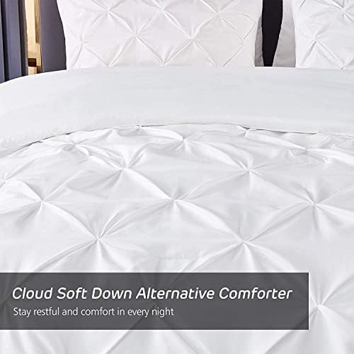 Valerian 8-Piece Pinch Pleated Comforter Set White
