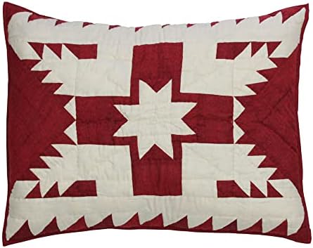 Patch Magic Red Feathered Star Super Queen Quilt Set 1