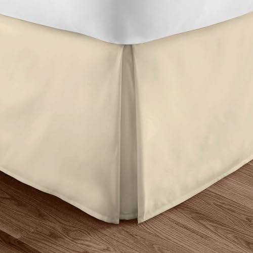 FRESH IDEAS Cotton Bed Skirt with Pleat Ivory California King