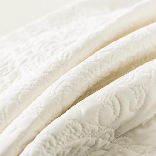 HoneiLife King Quilt Set - 3-Piece Microfiber Bedding Retro Pattern All Season Use