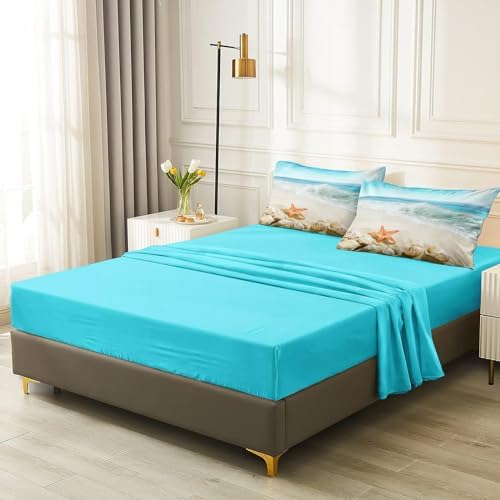 Bedbay Beach Themed Comforter Set - Cal King Aqua