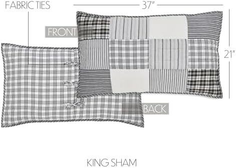 VHC Brands Sawyer Mill Black Quilt Set 3 Piece