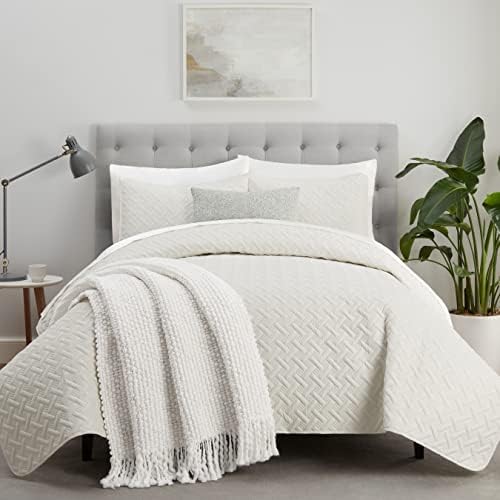 Serta ComfortSure Soft 3-Piece FullQueen Quilt Set Ivory