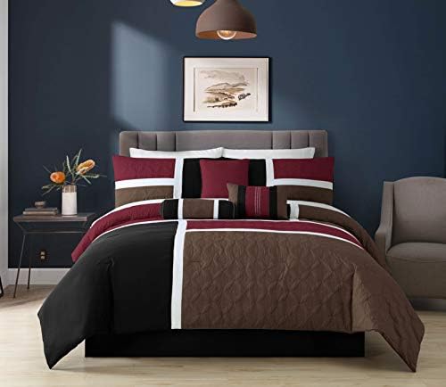 Chezmoi Collection Upland 7-Piece Quilted Comforter Set King