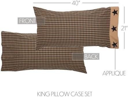 VHC Brands Black Check Star Quilt Set 5 Piece