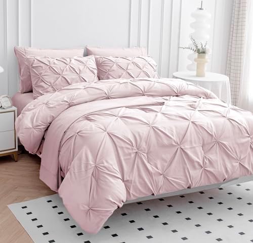 Lane Linen Cal King Comforter Set - 7 Piece Sepia Rose