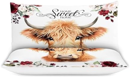 Highland Cow Comforter Set Queen Size